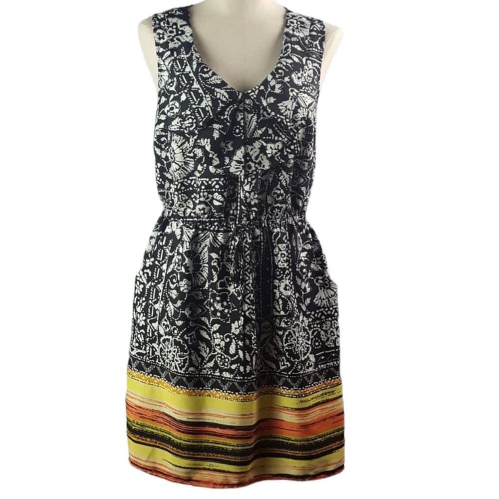 BeBop Women Dress Black White multi color Summer Sun Light